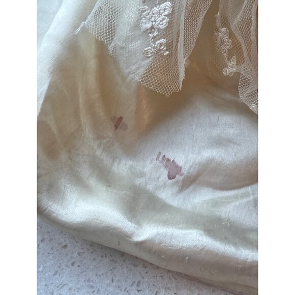 Vintage Effanbee Walker Doll With Moving  Eyes In Lace & Satin Ivory Dress Petti - Picture 9 of 15